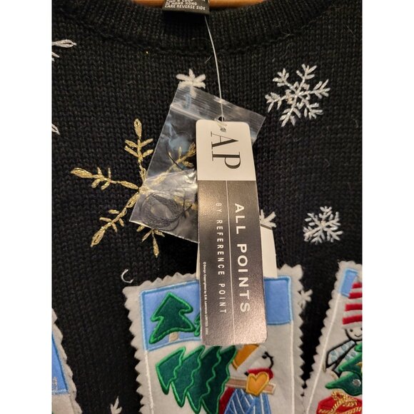 New All Points Reference Point Christmas Holiday Crewneck Sweater Sz S - Picture 5 of 7